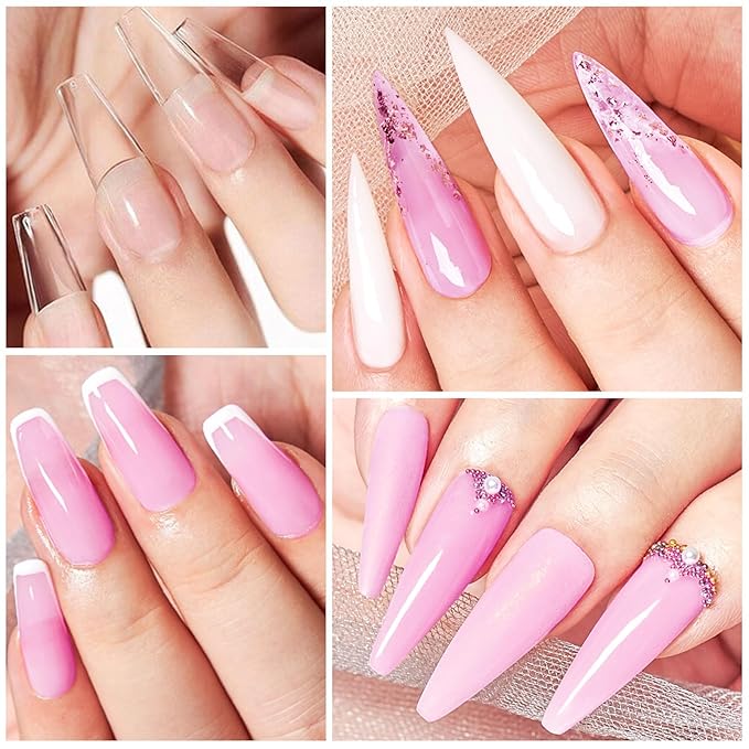 MEET ACROSS Poly Nail Gel 10Pcs Nail Extension Gel Set and Nail Extension Starter Kit for Beginners Nail Art DIY Home Gifts for Women (SET-3, 10pcs)