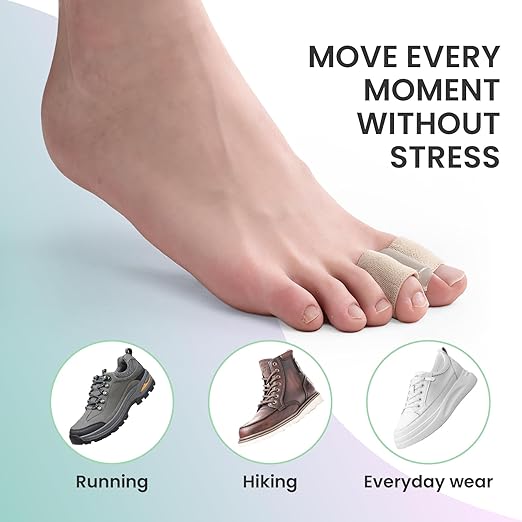 Welnove Bunion Toe Separators for Overlapping Toes - 8 Pcs Toe Spacers & Bunion Corrector for Women Men, Gel Straightener with 2 Loops, Relieves Foot Pain from Big Toe Misalignment