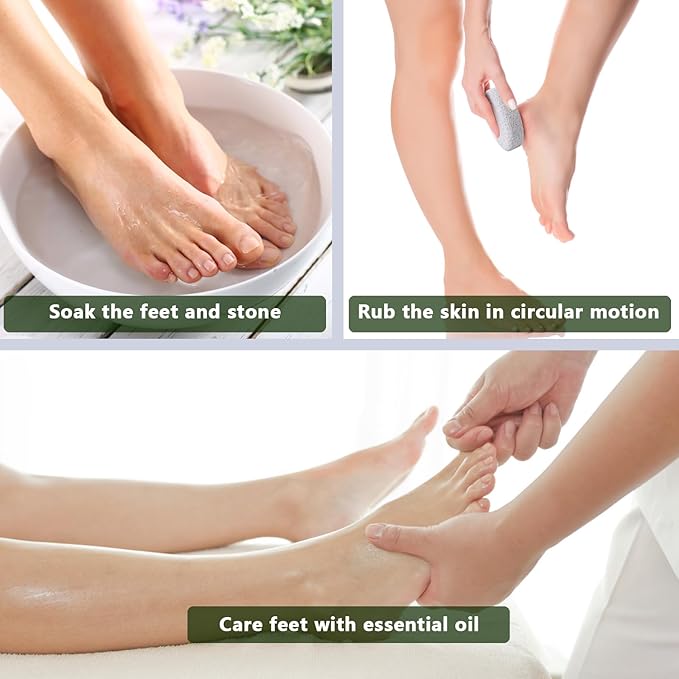 8-Pack Foot Pumice Stone for Feet, Borogo Natural Lava Pedicure Tools Hard Skin Callus Remover for Feet and Hands