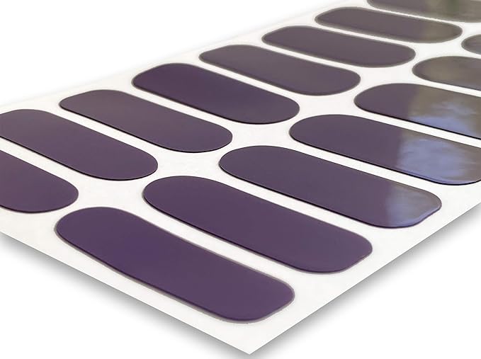 | 20 Exquisite Gel Nail Polish Strips w/Application Accessories - No UV/LED Lamp Required (Purple)