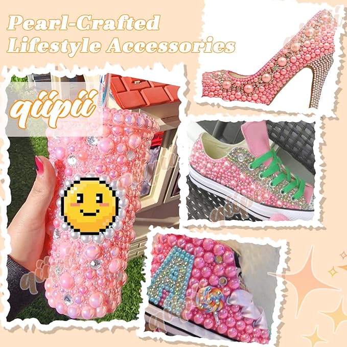 28 Types Pink Flatback Pearls w B7000 Jewelry Glue for Bedazzling Crafting 3mm 4mm 5mm 6mm 8mm 10mm Flatback Colorful Pink AB Half Pearls Charms for Face Eyes Makeup DIY Crafts Tumblers Bottles