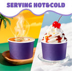 Jingmore Paper Ice Cream Cups 9oz Colored Disposable Dessert Bowls - Image 3