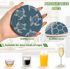 Turtle Navy Blue Print Coasters - Image 3