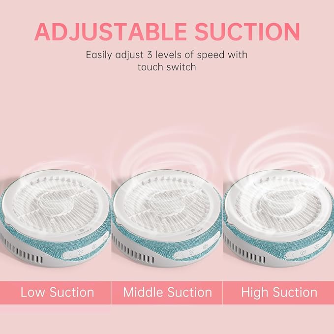 Nail Dust Collector, Cordless Dust Collector Nail Tech, Powerful Vacuum Fan Vent Dust Collector Extractor Dust Suction Machine for Acrylic Nails Polishing, Nail Salon&Home