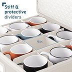Hearth & Harbor Coffee Mug Storage, Quilted and Stackable Coffee Cup Storage - Image 4