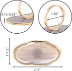 Gold Napkin Rings Set of 4, Natural Agate Slice | Dinner Table Decor - Image 2