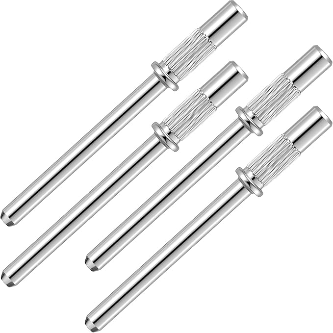 4 Pcs Mandrel Nail Drill Bit, 3.1 MM Mini 3/32 Shank Small Sanding Band Nail Drill Bit, Mini Mandrel Nail Bit, Sanding Bands for Nail Drill, Electric Drill File Machine (Silver)
