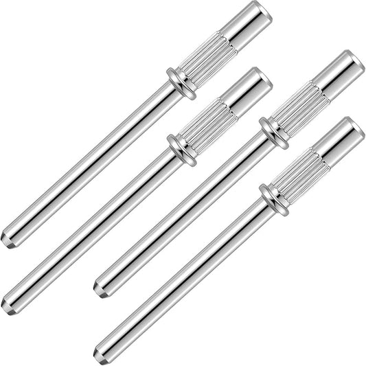 4 Pcs Mandrel Nail Drill Bit, 3.1 MM Mini 3/32 Shank Small Sanding Band Nail Drill Bit, Mini Mandrel Nail Bit, Sanding Bands for Nail Drill, Electric Drill File Machine (Silver)