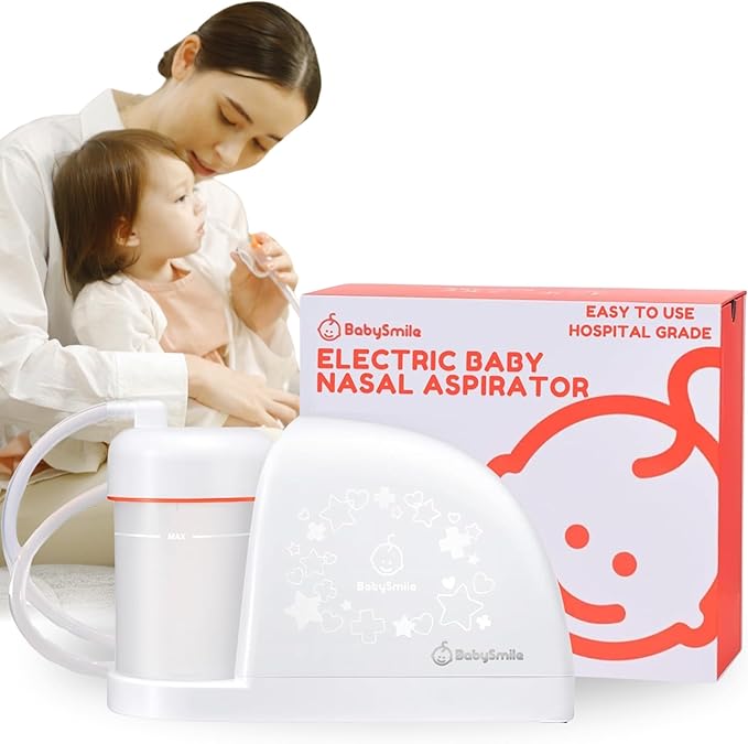 BabySmile Baby Nasal Aspirator BPA Free & 3X Stronger Suction | for Mucus, Snot & Boogers | Easy to Use & Easy to Clean