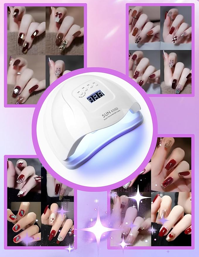 UV Light for Gel Nails-120W High-Power lámpara para uñas with 36 LED Beads&365-405nm Dual Wavelength for Rapid Curing,No Dark Hands&Eye-Safe Design, Smart Sensor Tech,for Home&Salon Use in Sleek