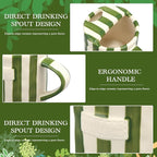 1 Pack Ceramic Coffee Mug with Sip Hole Espresso Cup 10oz with Straws Retro - Image 3