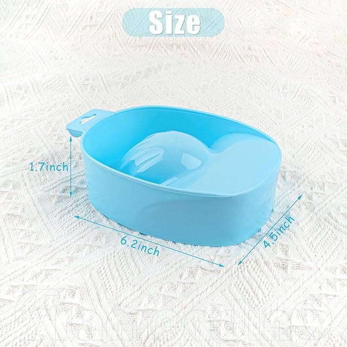 Framendino, 2 Pack Manicure Hand Bowl Nail Art Soak Off Bowls for Hands Wash Spa Tool Blue