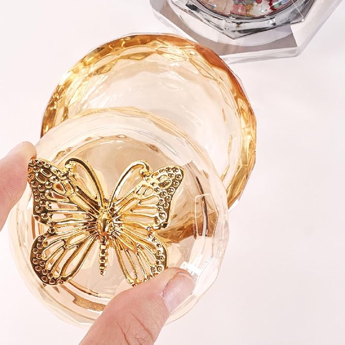 Nails Tips Art Dappen Dish with Lid, Transparent Glass Nail Art Cup for Liquid Jewelry Display