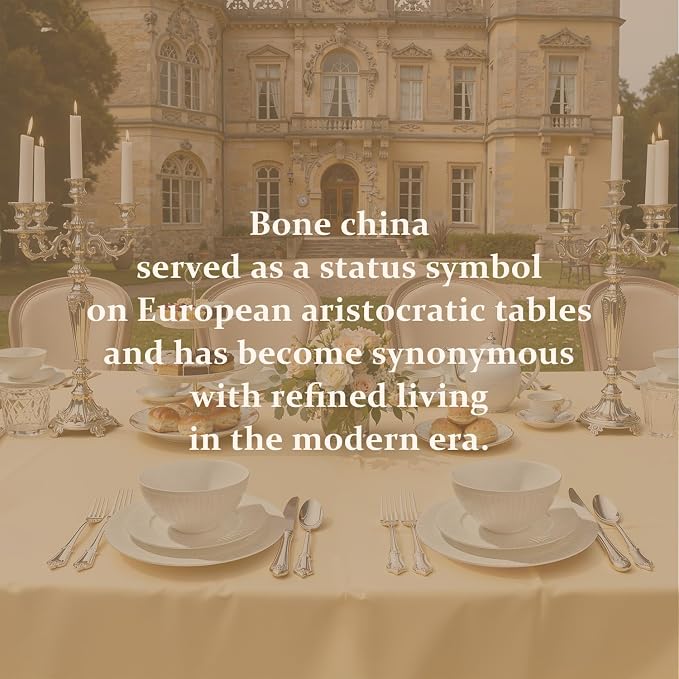 12Pc Bone China Dinnerware Set & 20Pc Flatware Combo Set - Image 9