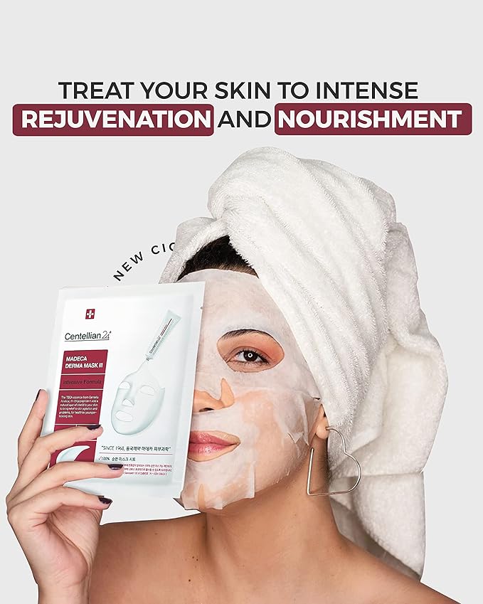 CENTELLIAN 24 Madeca Derma Face Mask (10pc) + Cream Time Reverse (Season 7, 1.69fl oz) - Korean Skin Care for Soothing, Hydration & Nourishing, with TECA, Centella Asiatica & Madecassoside