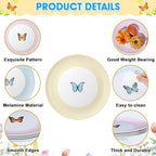 4 Set 10 Inch Butterfly Melamine Plates Spring Butterfly Dinnerware Set - Image 3