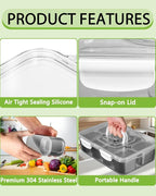 Snackle Box Container, Stainless Steel Divided Serving Tray - Image 4