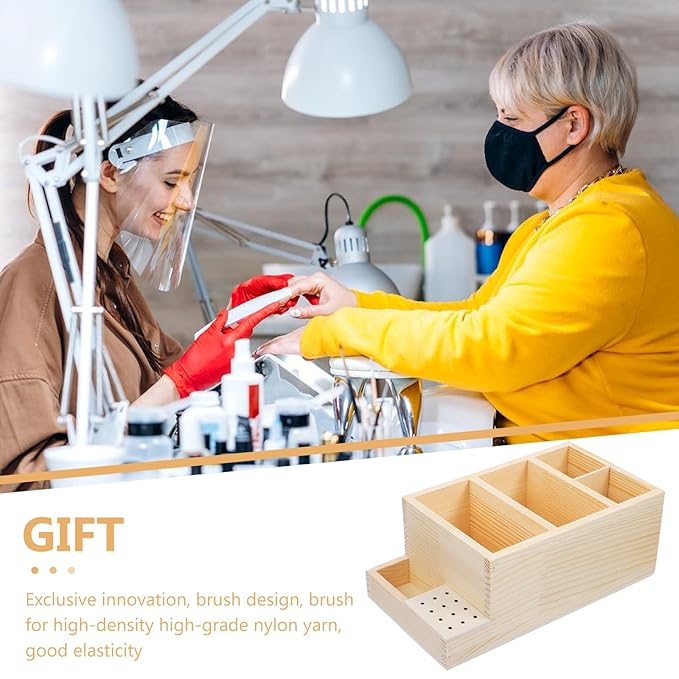 Mipcase Box Grinding Head Storage Box Manicure Tool Case Nail Tool Storage Case Nail Polish Holder Stand Nail Tool Holder Stand Nail Drill Bit Display Holder Major Wooden Acrylic