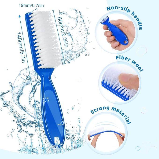 Patelai 200 Pcs Handle Grip Nail Brush Bulk Pedicure Brush for Feet, Toes and Cleaning Fingernail(6 Colors)
