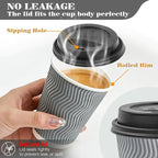 Ginkgo 100 Pack 8 oz Disposable Insulated Coffee Cups - Image 2