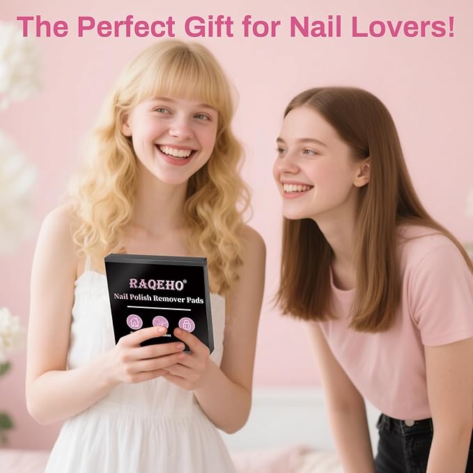 50 Nail Polish Remover Pads - Nail Wrap Wipes for Nail Polish Removal Lint Free Travel Nail Wipe Soak Off Fingernail Remover Pad Individually Wrapped Nail Paint Removal for On The Go Home Use