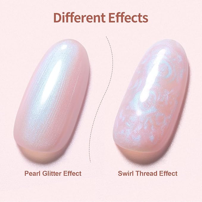 RARJSM Gel Builder Nail Polish Pearl Pink Hard Gel in a Bottle Mermaid Shell Glitter Pearlescent Thick Extension Structure for Nails 15ml Soak Off Curing Requires Salon Home DIY Beginer Use