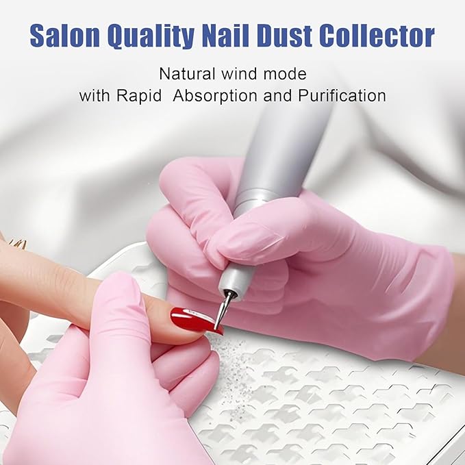Nail Dust Collector Vacuum, Powerful 4000 RPM Turbine Motor with Reusable Filter for Acrylic Nails Polishing, Professional Manicure Tool for Home & Salon, White