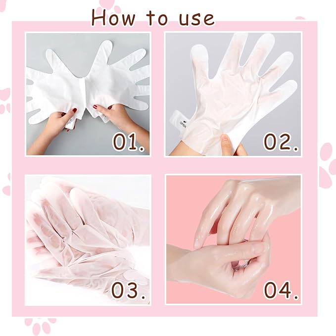 Hand Masks, 6 Pairs Hydrating Exfoliating Hand Peeling Mask, Smooth Hand Masks Moisturizing Gloves Overnight for Dry, Rough, Cracked Hands, Hand Skin Moisturizer Glove for Women Men（N