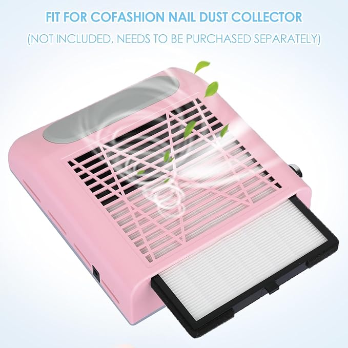 2PCS Reusable Nail Dust Collector Filters Replacement for Nail Vacuum Collector Nail Tech Duster Filter for Nail Salon, Acrylic Nails, Toenail, 7.28x7.28inch