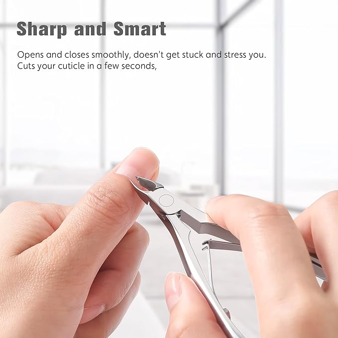 BEZOX Cuticle Trimmer 4mm Jaw, High-Density Stainless Steel Cuticles Clipper, Manicure Nipper Gift for Women, Nickel Plated, 1PCS
