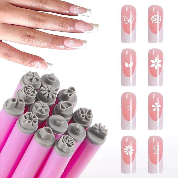 WOKOTO 15pcs Nail Art Stamp Pen Set, Flower Butterfly Leaf Nail Stamper Tools For Women Various Pattern Nail Stamping Pens, Nail Design Stamp Ideal Nail Accessories For Home DIY Stamper Nails Kit