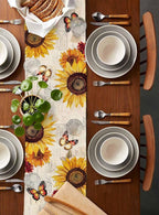 Sunflower Farmhouse Table Runners 48 Inches Long, Spring Summer Retro Table - Image 5