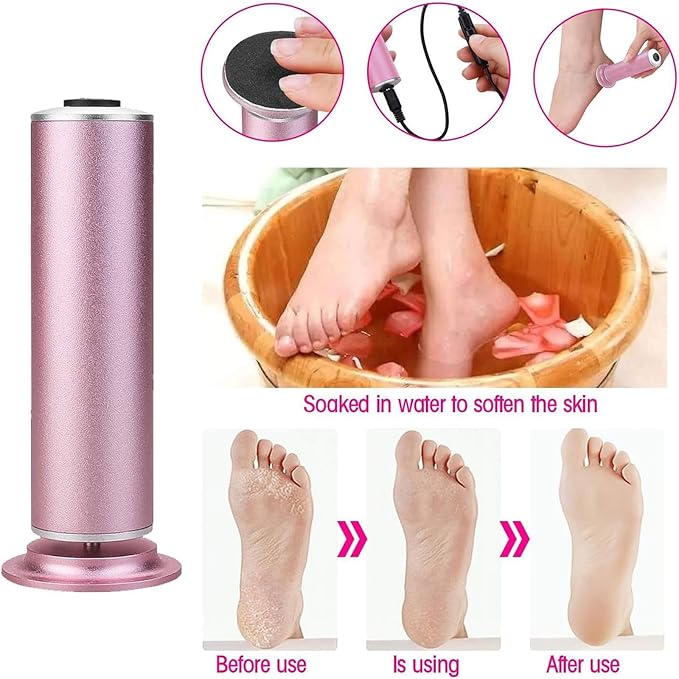 Electric Foot File Callus Remover, Professional Calluses Remover for Feet with 60pcs Sandpaper Discs, Adjustable Speed Control Pedicure Tool for Men Women Dead Dry Cracked Hard Skin