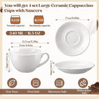 4 Set 12 oz Cappuccino Cups - Image 2