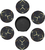 Abstract Art Deco Leather Drinks Coasters - Image 4