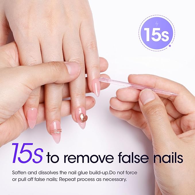 Gellen Solid Gel Nail Glue Remover Spray, 60ML Nail Glue Remover for Press On Nails Acrylic Nails Fake Tips, Acetone Free Soak Off Press-on Nail Removers Glue Off, Not UV Gel Polish Removers