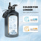 RAYMYLO One Gallon Water Bottle Insulated 128 oz, Stainless Steel | Triple - Image 2