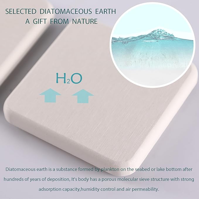Set of 4 Water Absorbent Stone Trays, Kitchen/Bathroom Soap Dish, Instant Dry Sink Organizers Used for Hand Soap & Plants & Toiletries in The Modern Home