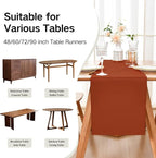 Wolkemer Farmhouse Rust Table Runner Dining Table Runners 72 Inches Long | - Image 5