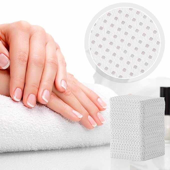 MAQIHAN 600 Lint Free Nail Wipes - White Nail Polish Remover Wipe Lint Free Pads for Gel Nails No Lint Nail Glue Wipes Eyelash Extensions Toallitas para Uñas Sin Pelusa Nail Supplies