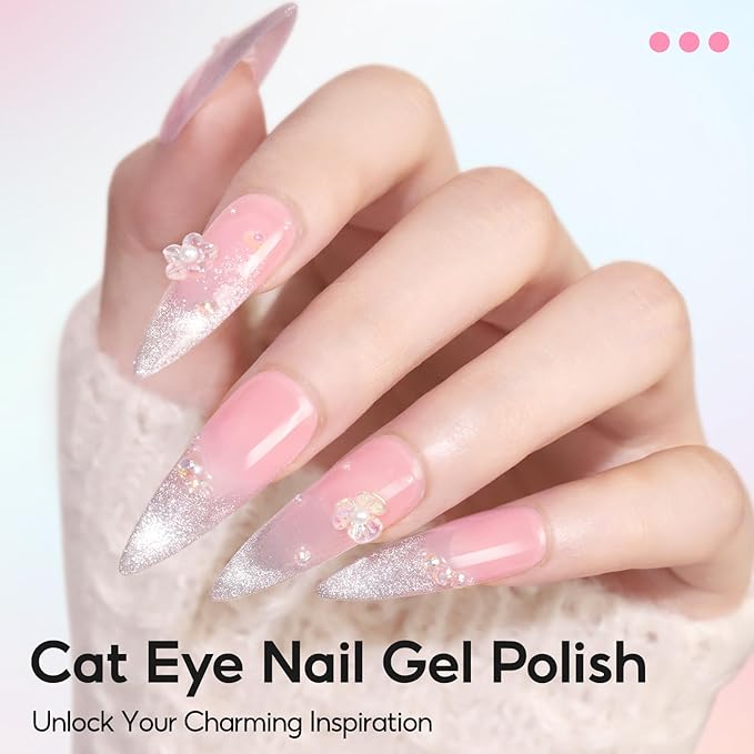 Peacecolor Gel Nail Polish Kit with U V Light 82PCS, 56 Colors Gel Polish Set with Cat Eye Gel Nail Polish 4Pcs Glossy/Matte/Glitter Top Base Coat Rhinestones Manicure Kit Gifts for Women Salon Home
