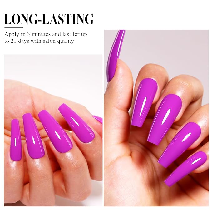 Imtiti Purple Gel Nail Polish, 15ML Pink Purple Gel Polish Autumn Winter Gel Nail Polish DIY Art Starter Manicure Salon