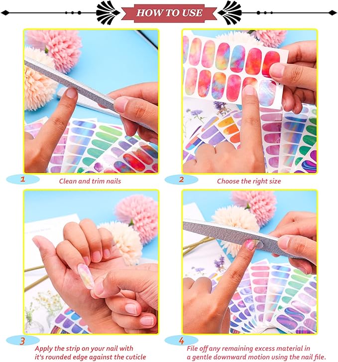 JERCLITY 196 Pieces 14 Sheets Fluorescence Solid Color Nail Polish Strips Vibrant Color Nail Wraps for Short Nails Nail Decals Self-Adhesive Nail Stickers Full Nail Wraps for Women Girls Nail Art