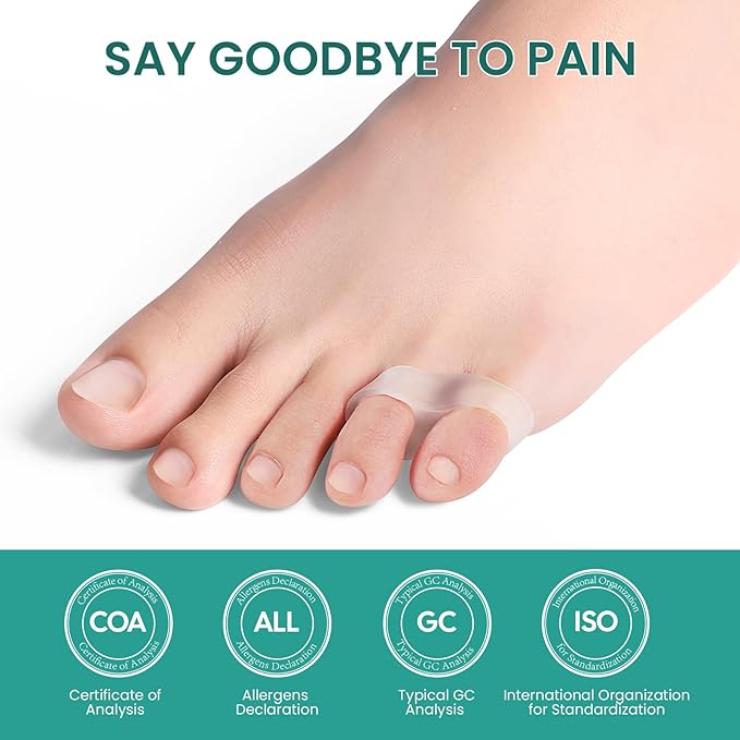 Welnove Tailor's Bunion Corrector Pads - 8 Pack Pinky Toe Protector, Bunion Corrector with Separator for Women Men, Gel Bunion Shield for Foot Pain Relief(Sport Spacers)