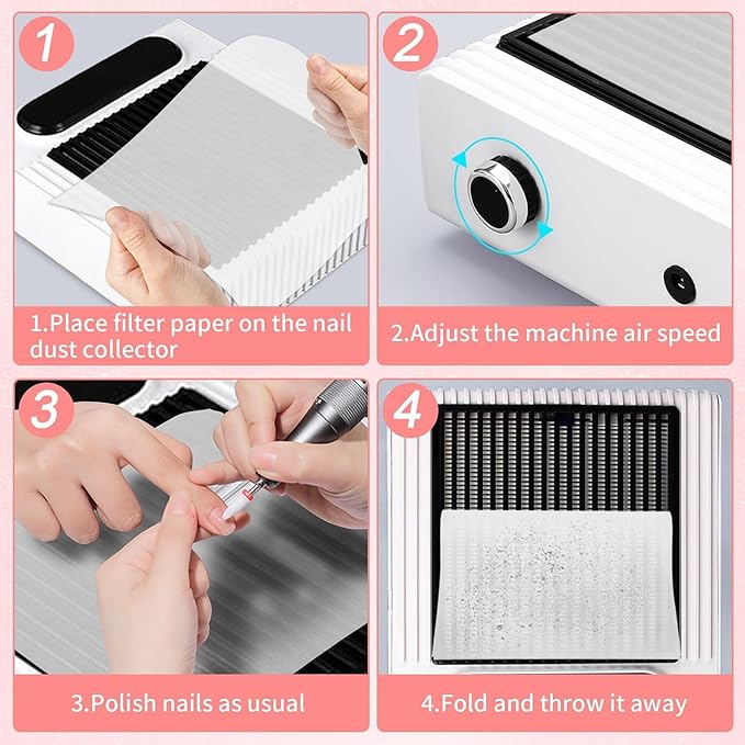 200 Nail Dust Collector Filter - Disposable Nail Fan Filter Paper Nail Vacuum Dust Filter Sheet for Nail Vacuum Cleaner Nail Filter Dust Collector Nail Accessories for Nail Salon Technician