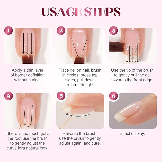 2-In-1 Self-Leveling Nail Gel for Builder, Multi-Purpose Nail Repair Gel for Damaged Nails, Cracked Nail Repair Kit for Split Nails, Easy & Quick to Fix Strengthening Broken Nails for Women (2pcs)
