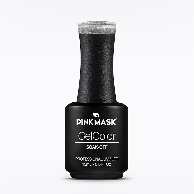 PINK MASK Gel Color Nail Polish Holo #1 - This Is Holo Col. 15ml / o.5 oz - UV/LED Gel Polish, Non Wipe, Long Lasting, Soak Off Formula