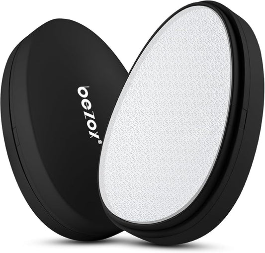 BEZOX Nano Glass Foot Pumice Stone Callus Remover with Cover – Gentle Glass Foot File Scraper, Effective Feet Scrubber for Dead Skin, and Portable Pedi Egg Foot Care Tool - Black