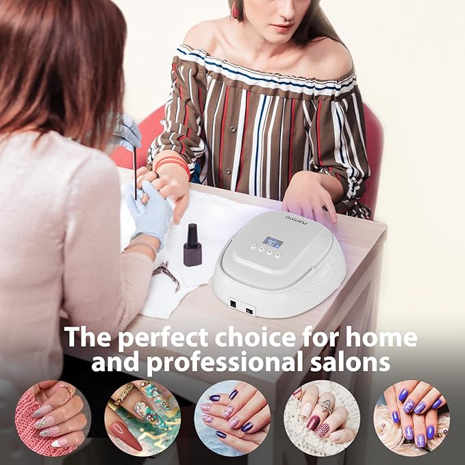 126W Cordless Rechargeable UV LED Nail Lamp, Fast Curing Gel Nail Dryer with 4 Timers, Portable Professional Nail Light for Salon and Home (White)