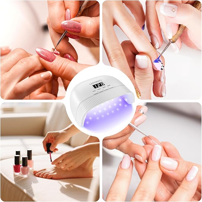UV Nail Lamp - Fast Drying, UV Light for Gel Nails with 30 Dual Lamp Beads, 4 Timer, LCD Display, Energy Efficient LED Nail Light for Home & Salon